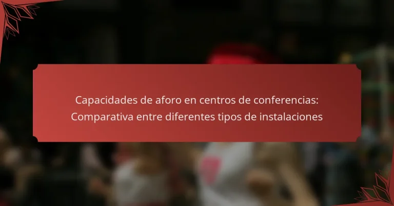 Capacidades de aforo en centros de conferencias: Comparativa entre diferentes tipos de instalaciones