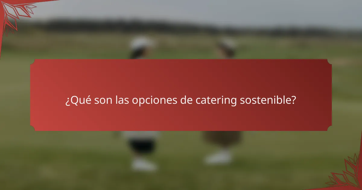¿Qué son las opciones de catering sostenible?