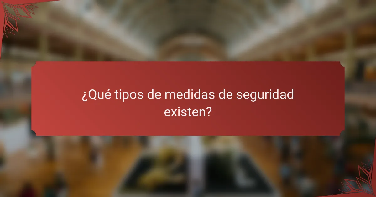 ¿Qué tipos de medidas de seguridad existen?